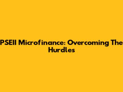 PSEII Microfinance: Overcoming The Hurdles