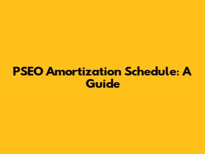 PSEO Amortization Schedule: A Guide