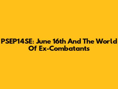 PSEP14SE: June 16th And The World Of Ex-Combatants