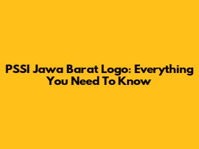 PSSI Jawa Barat Logo: Everything You Need To Know