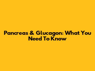 Pancreas & Glucagon: What You Need To Know