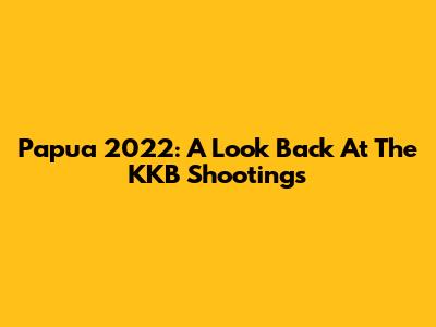 Papua 2022: A Look Back At The KKB Shootings