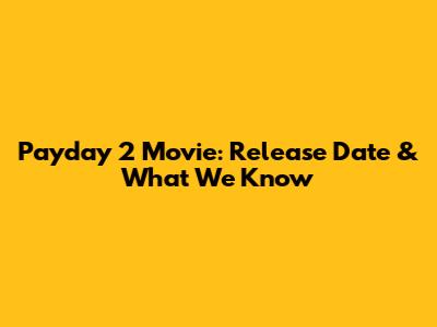 Payday 2 Movie: Release Date & What We Know