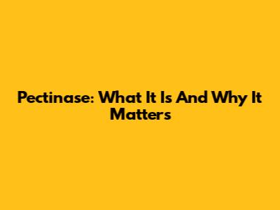 Pectinase: What It Is And Why It Matters