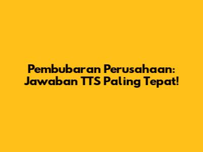 Pembubaran Perusahaan: Jawaban TTS Paling Tepat!