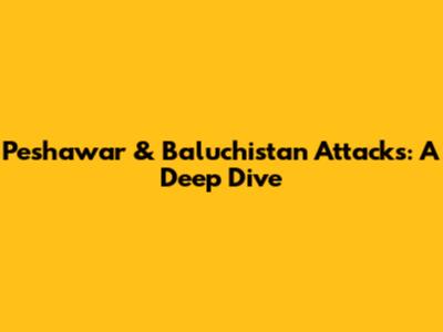 Peshawar & Baluchistan Attacks: A Deep Dive