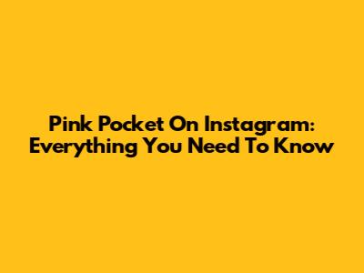 Pink Pocket On Instagram: Everything You Need To Know
