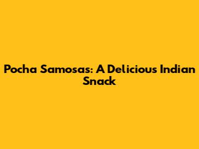 Pocha Samosas: A Delicious Indian Snack