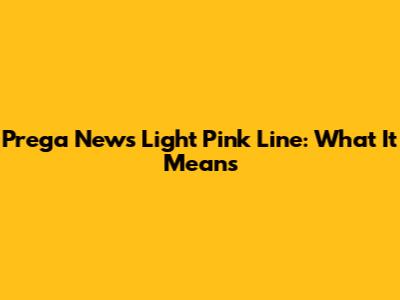 Prega News Light Pink Line: What It Means