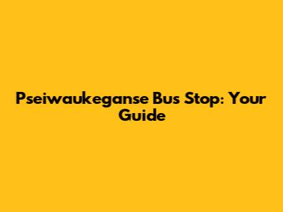 Pseiwaukeganse Bus Stop: Your Guide