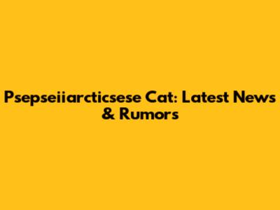 Psepseiiarcticsese Cat: Latest News & Rumors