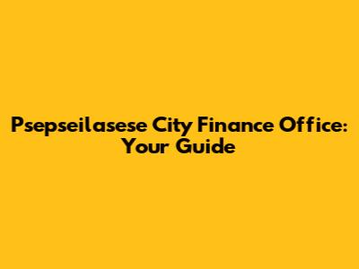 Psepseilasese City Finance Office: Your Guide