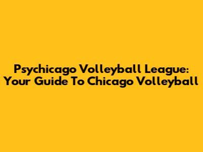 Psychicago Volleyball League: Your Guide To Chicago Volleyball