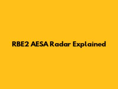 RBE2 AESA Radar Explained