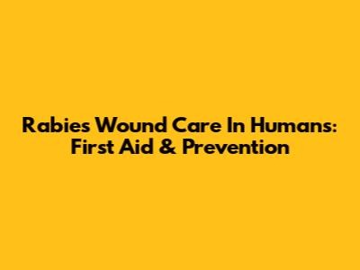 Rabies Wound Care In Humans: First Aid & Prevention