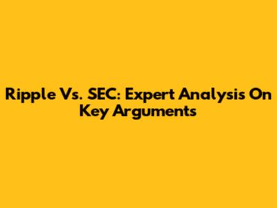 Ripple Vs. SEC: Expert Analysis On Key Arguments