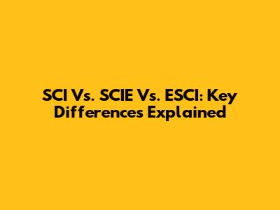 SCI Vs. SCIE Vs. ESCI: Key Differences Explained