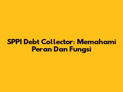 SPPI Debt Collector: Memahami Peran Dan Fungsi