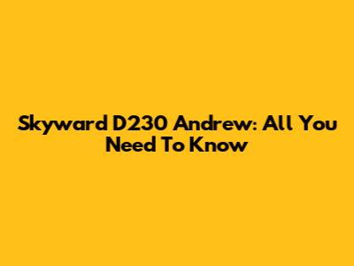 Skyward D230 Andrew: All You Need To Know