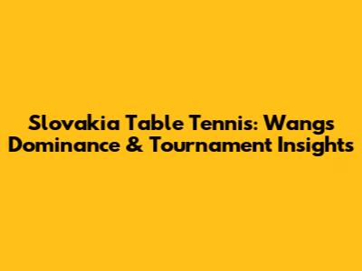 Slovakia Table Tennis: Wang's Dominance & Tournament Insights