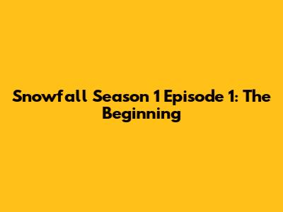 Snowfall Season 1 Episode 1: The Beginning