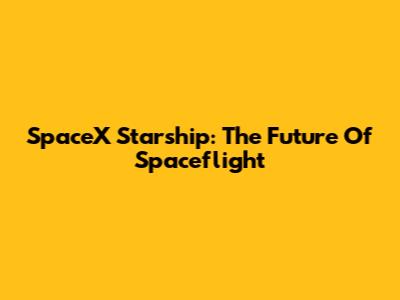 SpaceX Starship: The Future Of Spaceflight