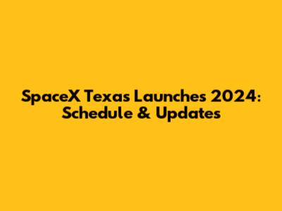 SpaceX Texas Launches 2024: Schedule & Updates