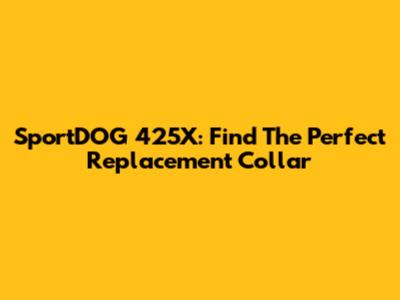 SportDOG 425X: Find The Perfect Replacement Collar