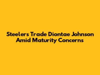Steelers Trade Diontae Johnson Amid Maturity Concerns