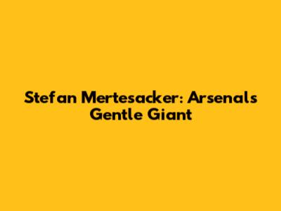 Stefan Mertesacker: Arsenal's Gentle Giant