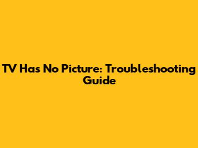 TV Has No Picture: Troubleshooting Guide