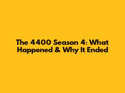 The 4400 Season 4: What Happened & Why It Ended