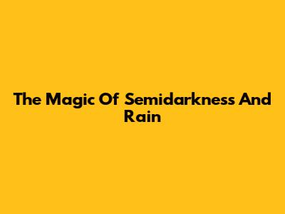 The Magic Of Semidarkness And Rain