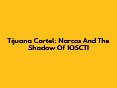 Tijuana Cartel: Narcos And The Shadow Of IOSCTI