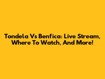 Tondela Vs Benfica: Live Stream, Where To Watch, And More!