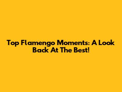 Top Flamengo Moments: A Look Back At The Best!
