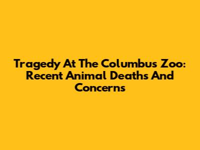 Tragedy At The Columbus Zoo: Recent Animal Deaths And Concerns