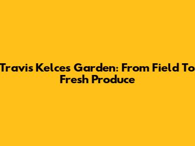 Travis Kelce's Garden: From Field To Fresh Produce