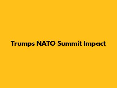 Trump's NATO Summit Impact