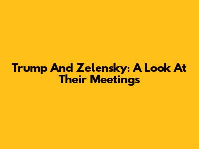 Trump And Zelensky: A Look At Their Meetings