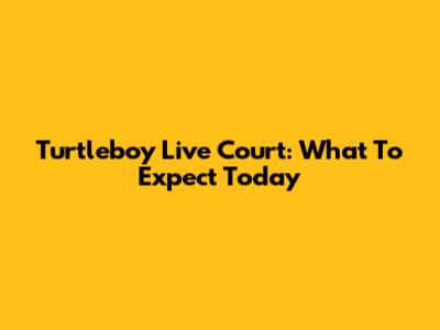 Turtleboy Live Court: What To Expect Today