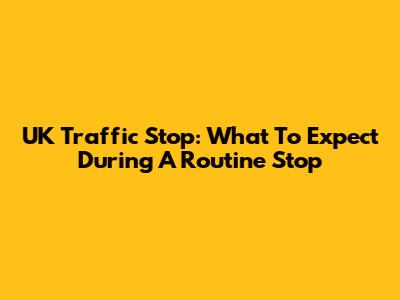 UK Traffic Stop: What To Expect During A Routine Stop