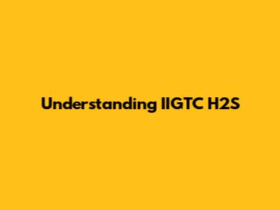 Understanding IIGTC H2S