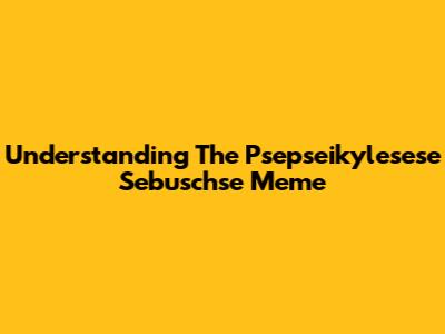 Understanding The Psepseikylesese Sebuschse Meme