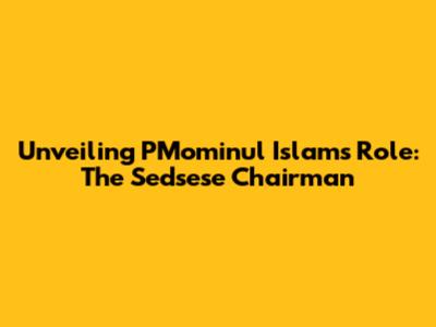 Unveiling PMominul Islam's Role: The Sedsese Chairman