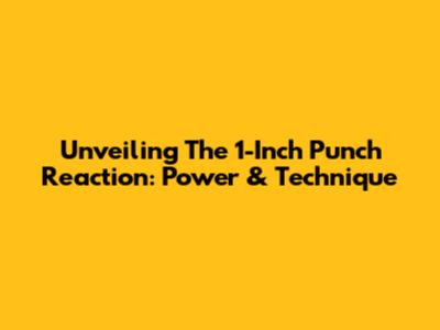 Unveiling The 1-Inch Punch Reaction: Power & Technique