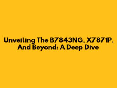 Unveiling The B7843NG, X7871P, And Beyond: A Deep Dive