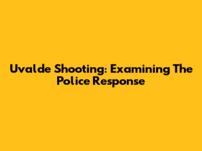Uvalde Shooting: Examining The Police Response