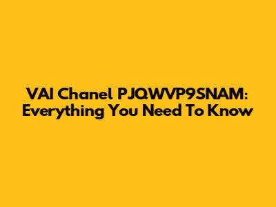 VAI Chanel PJQWVP9SNAM: Everything You Need To Know