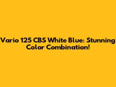 Vario 125 CBS White Blue: Stunning Color Combination!